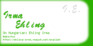 irma ehling business card